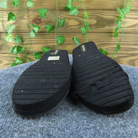 Skechers‎ Women Slide Sandal Shoes Black Leather Size 6 Medium - Picture 10 of 10